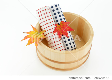 Momiji and Japanese towel and hot spring bath image of spring towels image 26320488