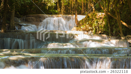 Stream waterfall in deep forest  26322118