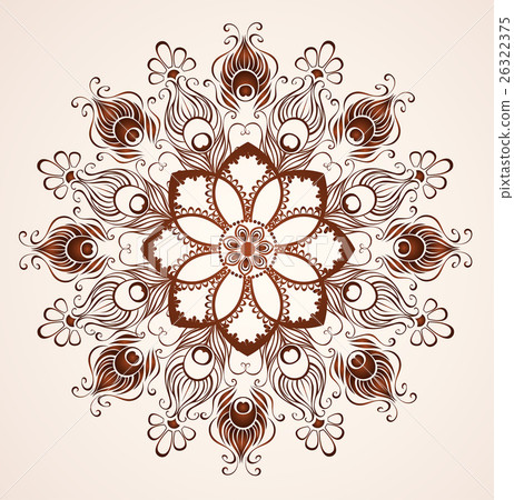 Mandala of peacock feathers 26322375