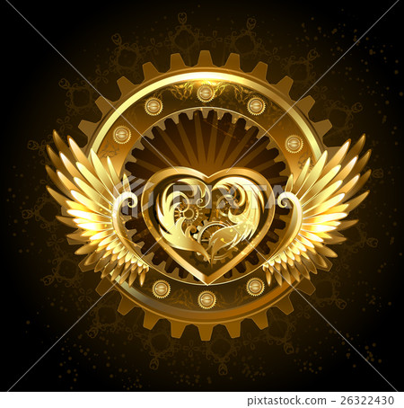 Mechanical heart with wings 26322430