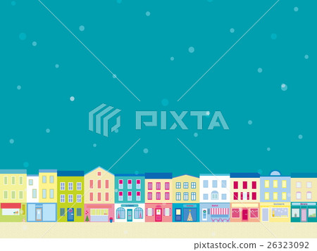 Cityscape Christmas snow - Stock Illustration [26323092] - PIXTA