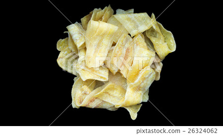 crispy banana on a black background. crispy banana on a black background. 26324062