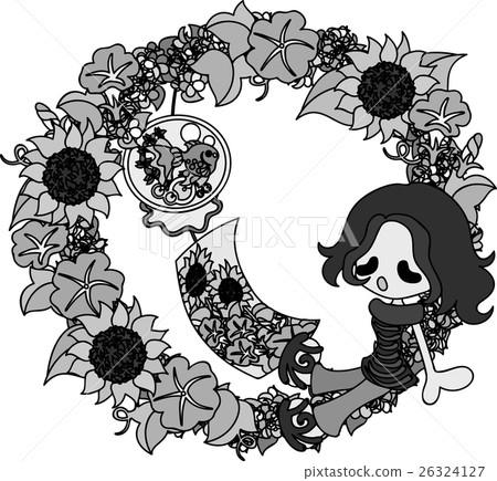 Summer memories and summer flower leases and wind chimes 26324127