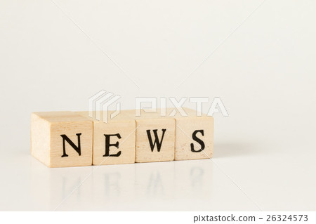 Building blocks written with NEWS letters Building blocks written with NEWS letters 26324573
