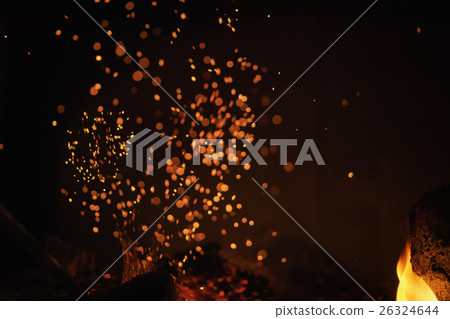 close up wood burning in the fireplace close up wood burning in the fireplace 26324644