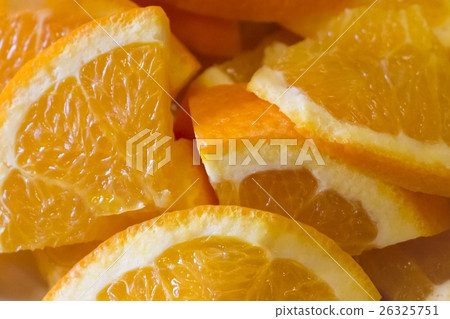 Stock Photo: Delicious succulent orange fruit slices vitamins