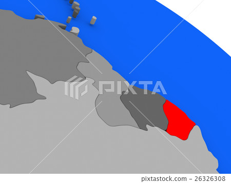 French Guiana in red 26326308