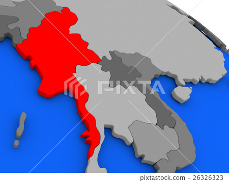 Myanmar in red 26326323
