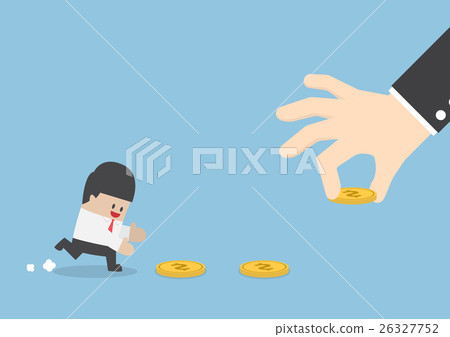 Big hand use money to entice businessman Big hand use money to entice businessman 26327752