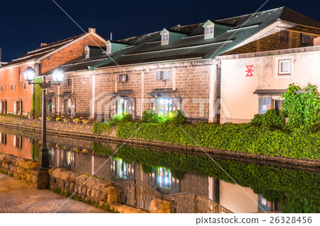 小樽運河的夜景 26328456
