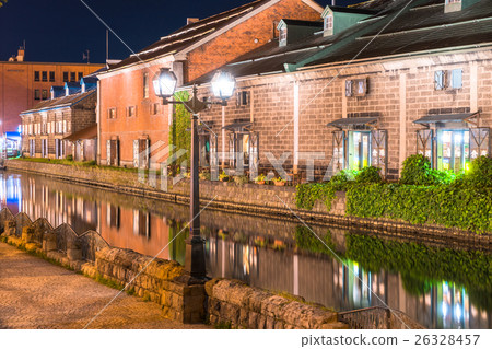 小樽運河的夜景 26328457