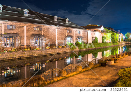 小樽運河的夜景 26328461