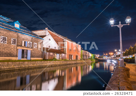 小樽運河的夜景 26328471