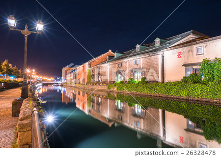 小樽運河的夜景 26328478