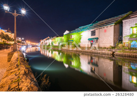 小樽運河的夜景 26328480