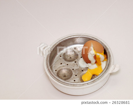 brown shell boiled broken egg with steam cooked  26328681