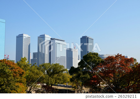 High-rise building group desiring from Osaka Castle Park High-rise building group desiring from Osaka Castle Park 26329211