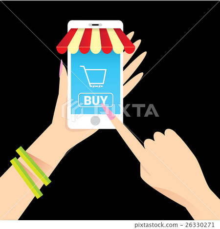 Online mobile shopping concept background. Online mobile shopping concept background. 26330271