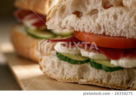 italian sandwich with speck and mozzarella 26330275