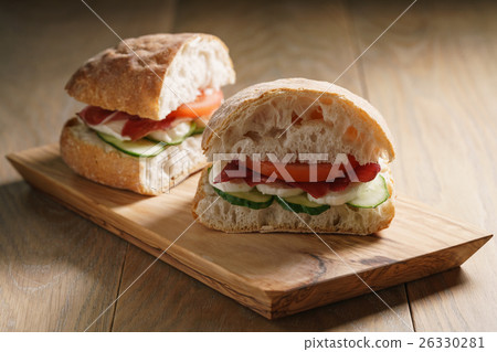 italian sandwich with speck and mozzarella 26330281