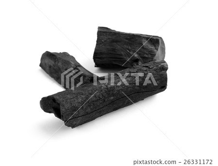 Black charcoal on white background Black charcoal on white background 26331172