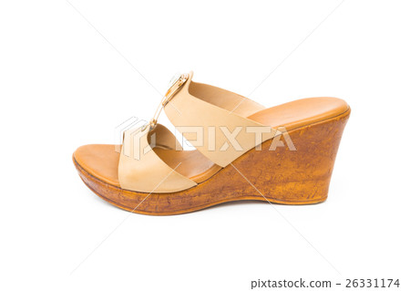 Brown heels shoes color on white background Brown heels shoes color on white background 26331174