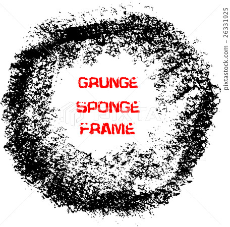Grunge black sponge frame. Textured vector Grunge black sponge frame. Textured vector 26331925