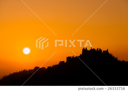 Castle silhouette at sundown Castle silhouette at sundown 26333716