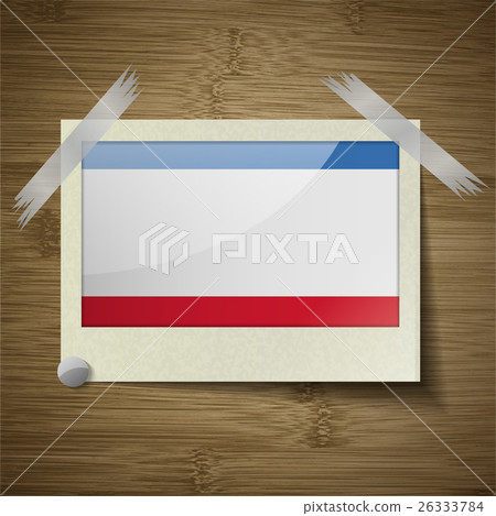 Flags Crimea at frame on wooden texture. Vector Flags Crimea at frame on wooden texture. Vector 26333784