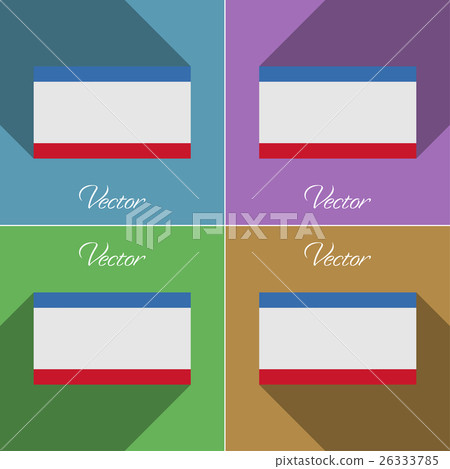 Flags Crimea. Set of colors flat design and long s Flags Crimea. Set of colors flat design and long s 26333785