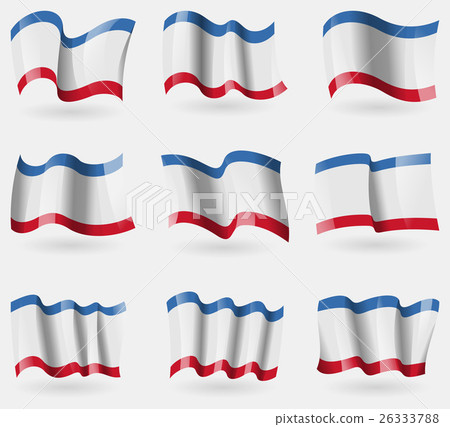 Set of Crimea flags in the air. Vector Set of Crimea flags in the air. Vector 26333788