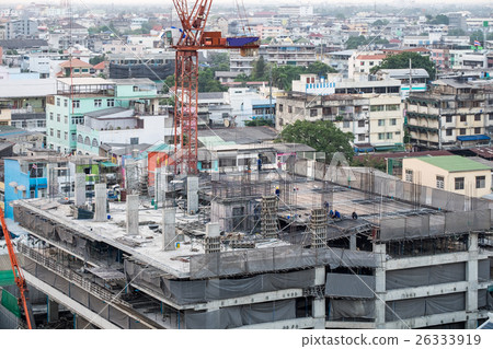 Construction industry worker and building Construction industry worker and building 26333919
