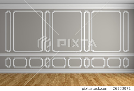 Gray wall in classic style empty room Gray wall in classic style empty room 26333971