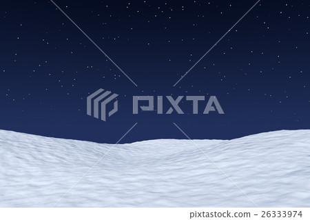 White snowy field under night sky with stars White snowy field under night sky with stars 26333974