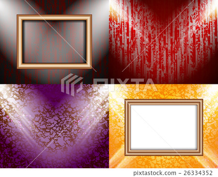 Set of Blank frame on a color wall lighting, abstr Set of Blank frame on a color wall lighting, abstr 26334352