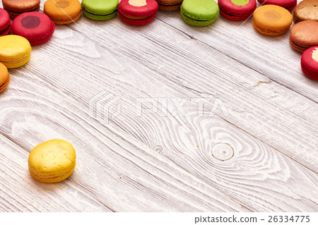 French delicious dessert macaroons 26334775