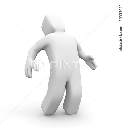 3D man in a posture of suffering. 3d illustration 26335013