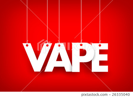 Word Vape hanging on red background 26335040