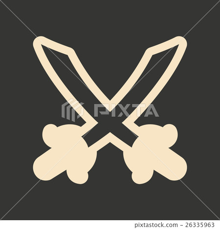 Flat in black and white mobile application swords 26335963