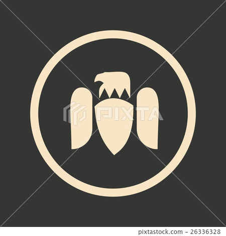 Flat in black and white mobile application eagle Flat in black and white mobile application eagle 26336328