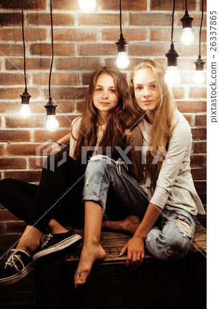 pretty teenage girl having fun in stylish modern pretty teenage girl having fun in stylish modern 26337865