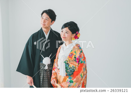 bridal couple, bride and groom, japanese clothes 26339121