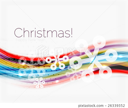 Snowflakes on wave line, Christmas and New Year Snowflakes on wave line, Christmas and New Year 26339352