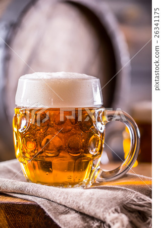 图库照片 beer two golden cold beers draft beer draft ale