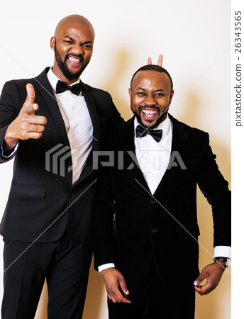 two afro-american businessmen in black suits 26343565