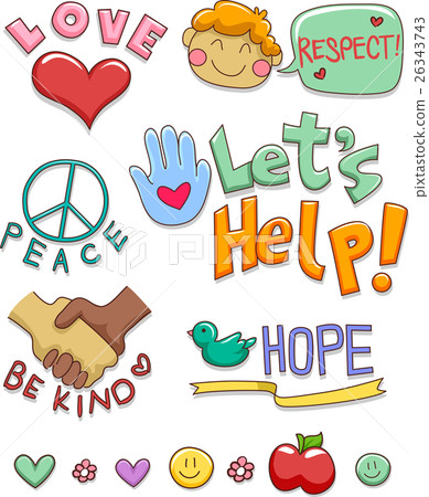 Values Lettering Stickers 26343743