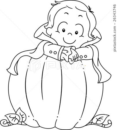 Kid Boy Halloween Pumpkin Coloring Page 26343746