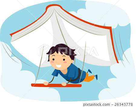 Stickman Kid Boy Book Gliding Stickman Kid Boy Book Gliding 26343778