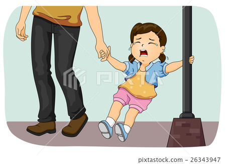 Kid Girl Dad Pull Cry 26343947