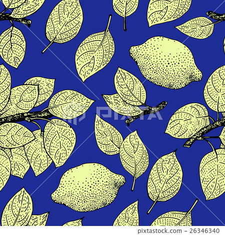 Seamless vector Pattern with Lemon Leaves - Stock Illustration ...